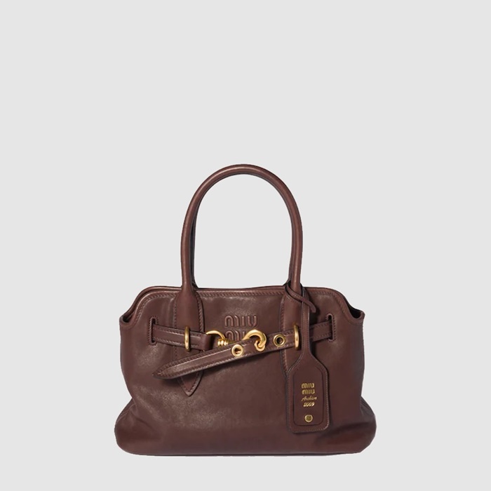 ミュウミュウレディースアヴァンテュールナパレザーバッグb12145