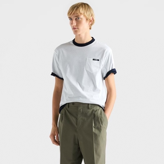 プラダメンズ両面ラウンド半袖Tシャツc12370