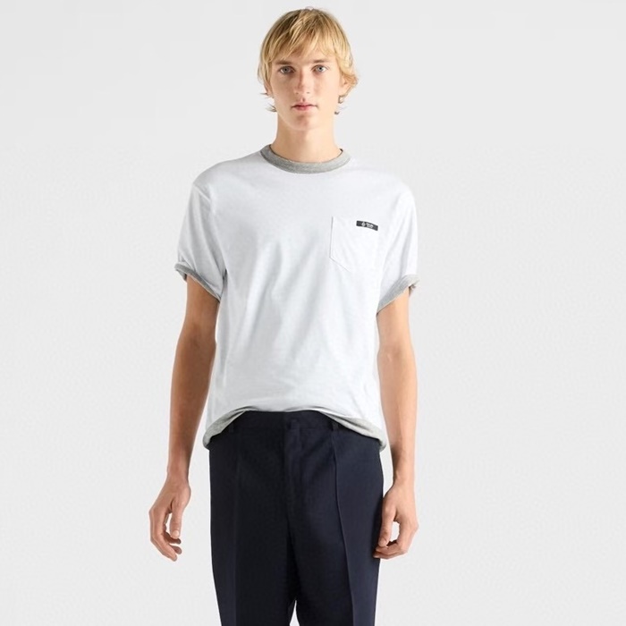 プラダメンズ両面ラウンド半袖Tシャツc12371