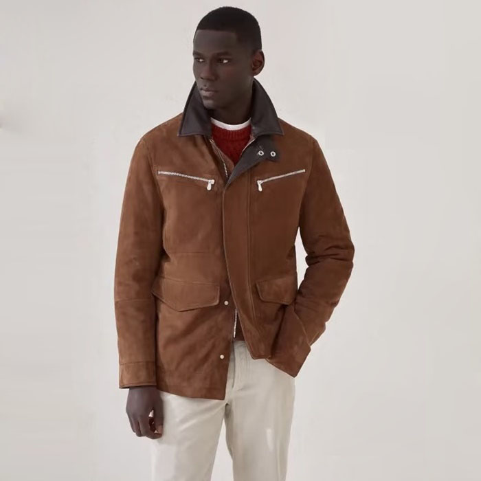 ブルネロクチネリメンズレザージャケットc12439