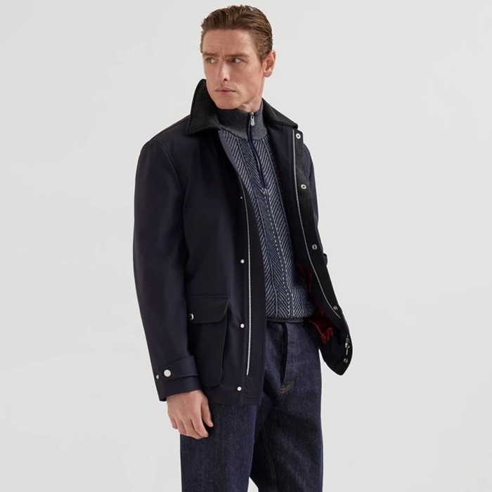 ブルネロクチネリメンズジップアップニット-c12453