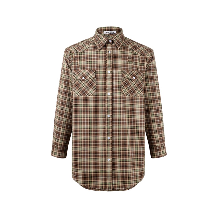 ミュウミュウユニセックスチェックシャツc12518