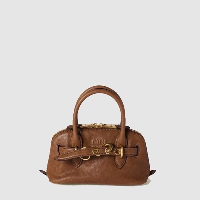 ミュウミュウレディースアヴァンテュールミニナパレザーバッグb12572