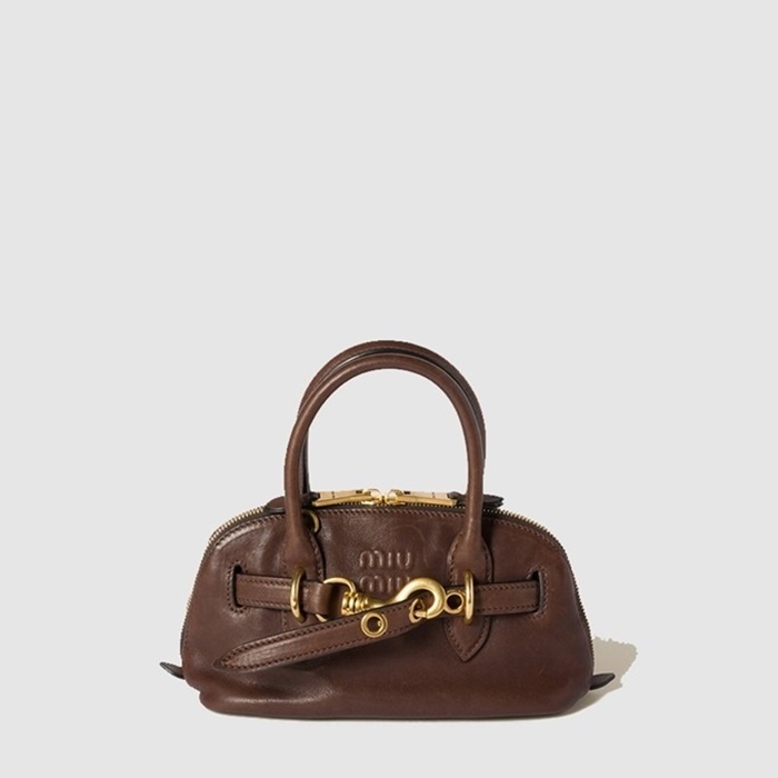 ミュウミュウレディースアヴァンテュールミニナパレザーバッグb12573