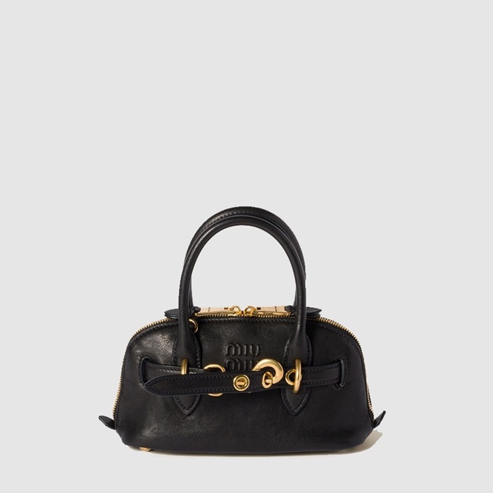 ミュウミュウレディースアヴァンテュールミニナパレザーバッグb12574