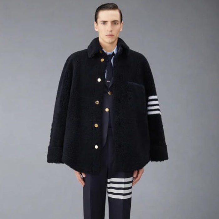 トムブラウンユニセックスシアリングシャツジャケットc12620