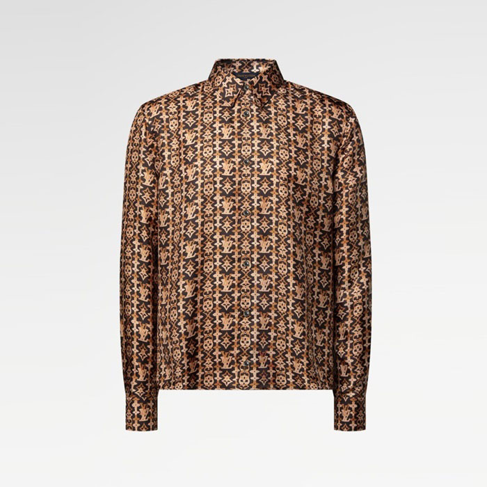 ルイヴィトンメンズシルクシャツドレスシャツc12808