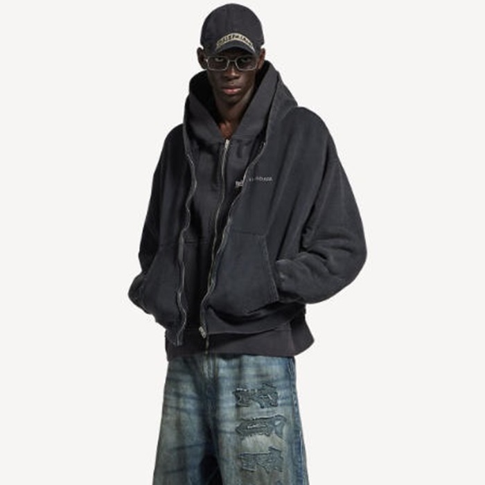 バレンシアガメンズキモウレイヤードジップアップフーディc12941