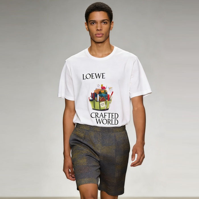 ロエベメンズラウンド半袖Tシャツc13029