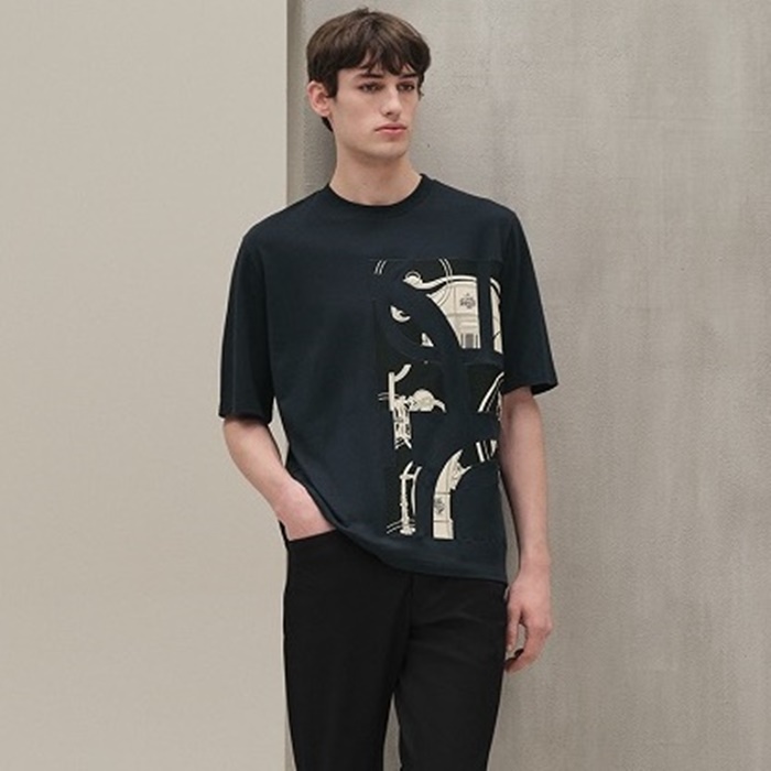 エルメスメンズラウンド半袖Tシャツc13030