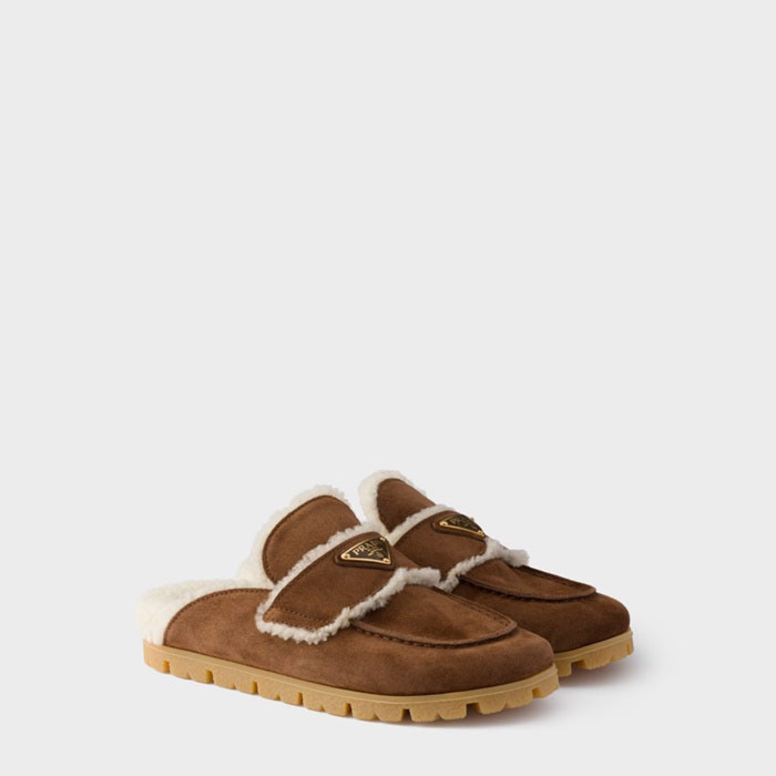 プラダレディースレザーブローファーs8943