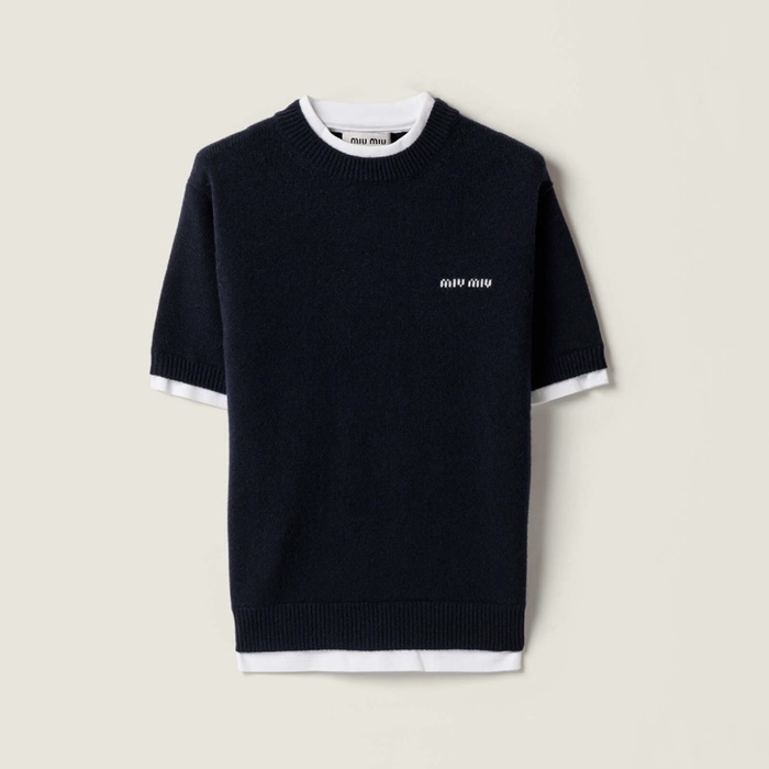 ミュウミュウユニセックスラウンド半袖Tシャツc13153