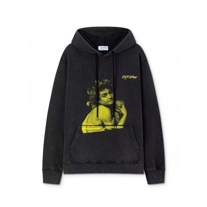 オフホワイトメンズカジュアルフーディc13159