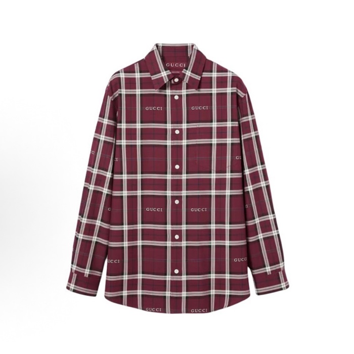 グッチメンズチェックシャツc13183
