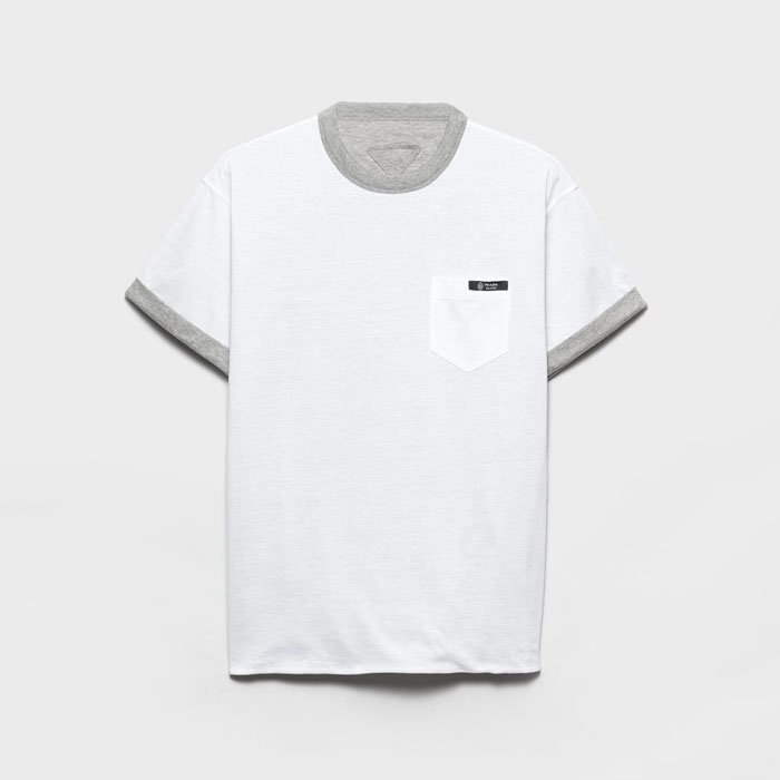 プラダメンズ両面ラウンド半袖Tシャツc13214