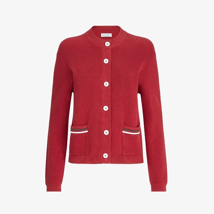 ブルネロクチネリレディースクルーネックカーディガンc13325