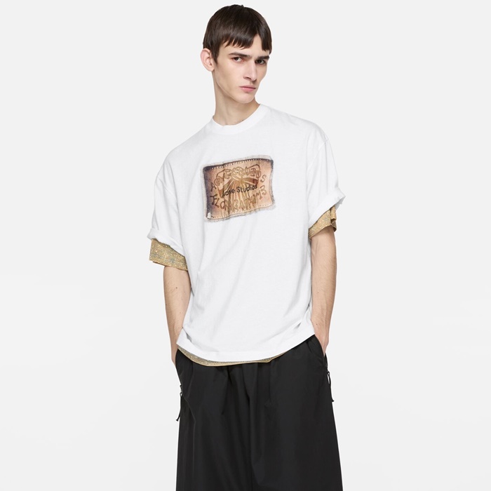 アクネストゥディオズユニセックスラウンド半袖Tシャツc13347