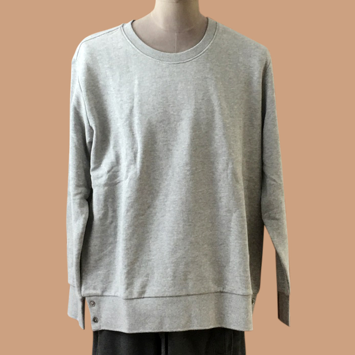  トムブラウンメンズ ストラップ クルーネック コットン 長袖Tシャツ Thom0332x.Size(s - 3xl).グレー