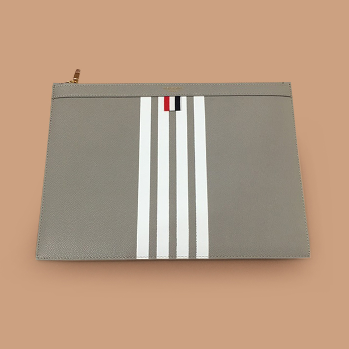  トムブラウン 2019レザーユニセックス クラッチバッグ THOB0039,30/33cm,グレー