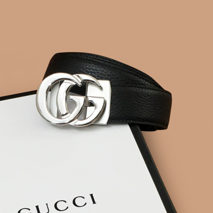  GUBT0185 - グッチメンズレザーベルト,3.5cm,ブラック