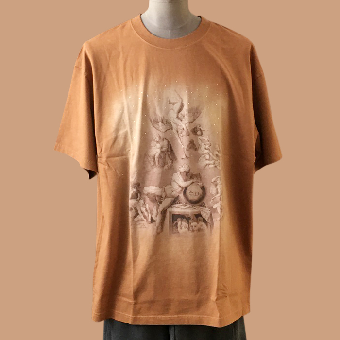  ディオール メンズ クルーネック キャメル 半袖Tシャツ - Camel  - dio01744x