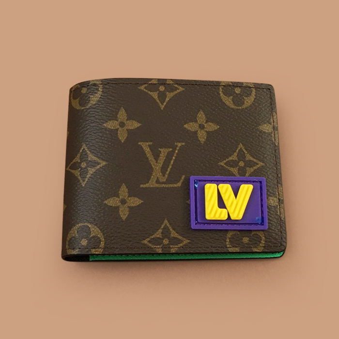  LOUWT0522 - ルイヴィトンメンズレザー二つ折り財布,10cm,ブラウン