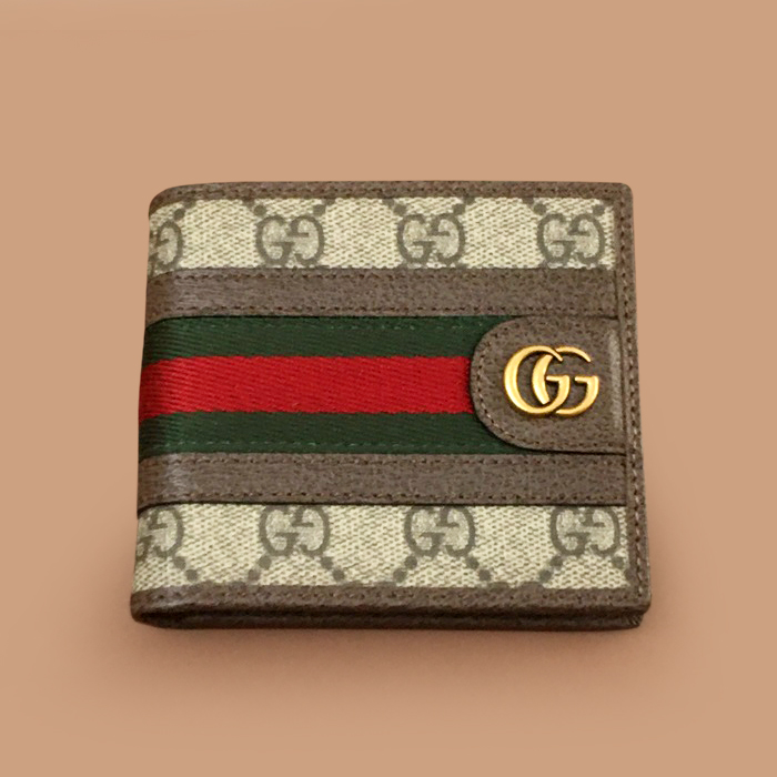  グッチメンズ 二つ折り財布,11cm,GUW0169,ブラウン