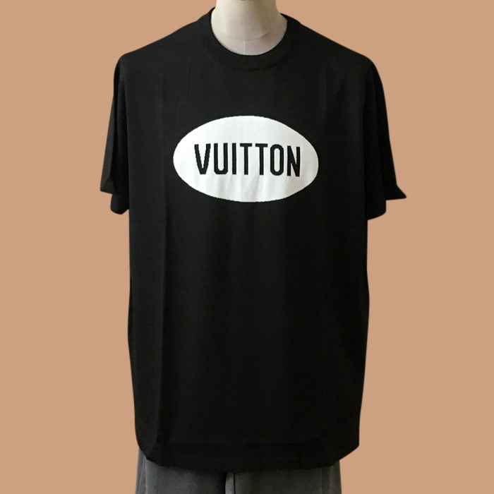  ルイヴィトン メンズ ブラック クルーネック 半袖Tシャツ -  - lou04105x