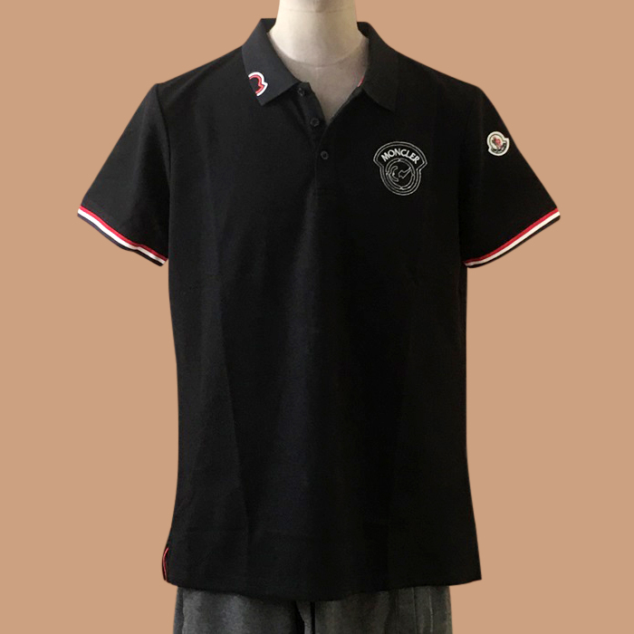  モンクレール メンズ ブラック ポロ 半袖Tシャツ -  - moc02471x