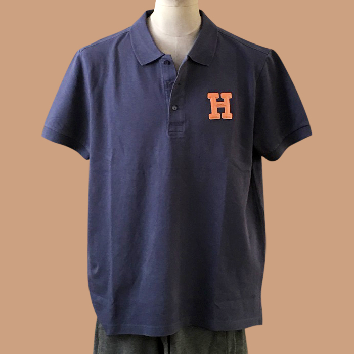  エルメス メンズ ネイビー ポロ 半袖Tシャツ -  - her0739x