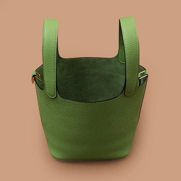  エルメスレディースレザーバケット トートバッグ,18cm,HERB0849,グリーン