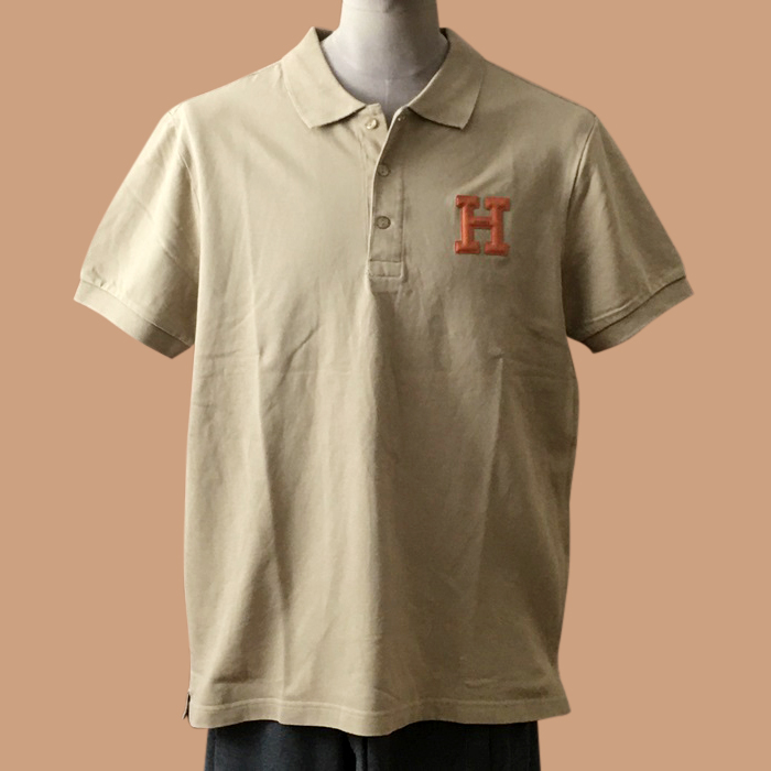  エルメス メンズ ベージュ ポロ 半袖Tシャツ -  - her0740x
