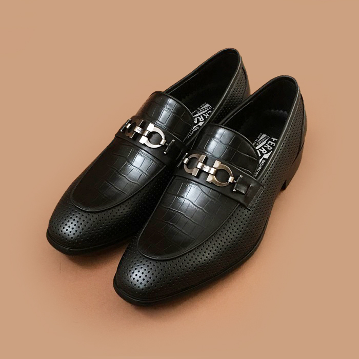  フェラガモメンズレザーオックスフォードFGMS0452,ブラック