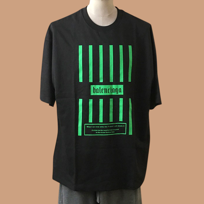  バレンシアガ メンズ クルーネック ブラック 半袖Tシャツ -  - bal01368x