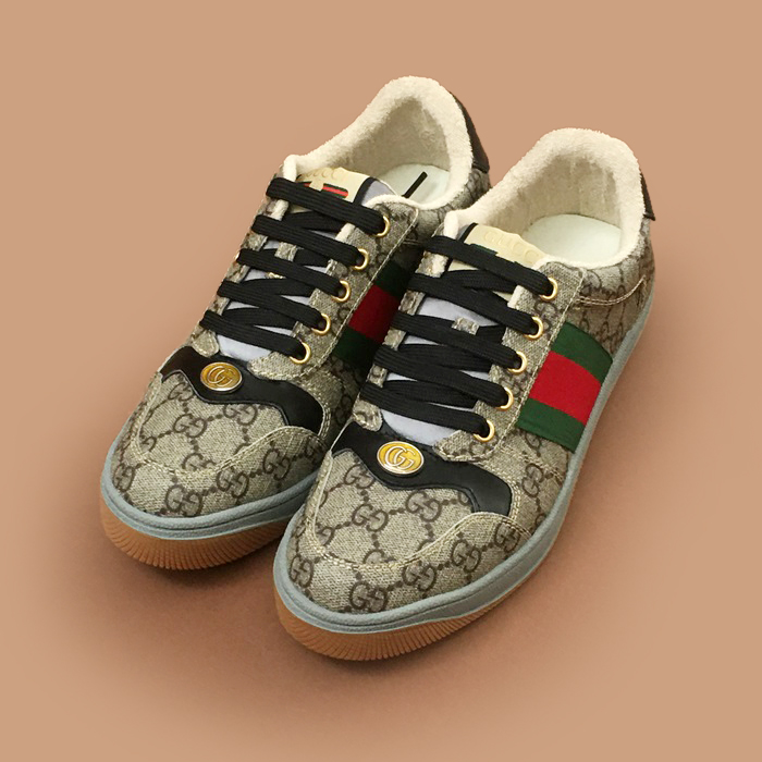  グッチ ユニセックス トレンディレザースニーカー Size グレー Guc04528x