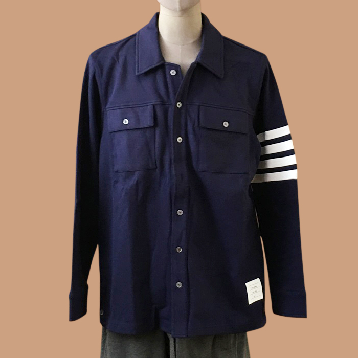  トムブラウンメンズ ストラップ クルーネック コットン 長袖Tシャツ Thom01453x Size ネイビー