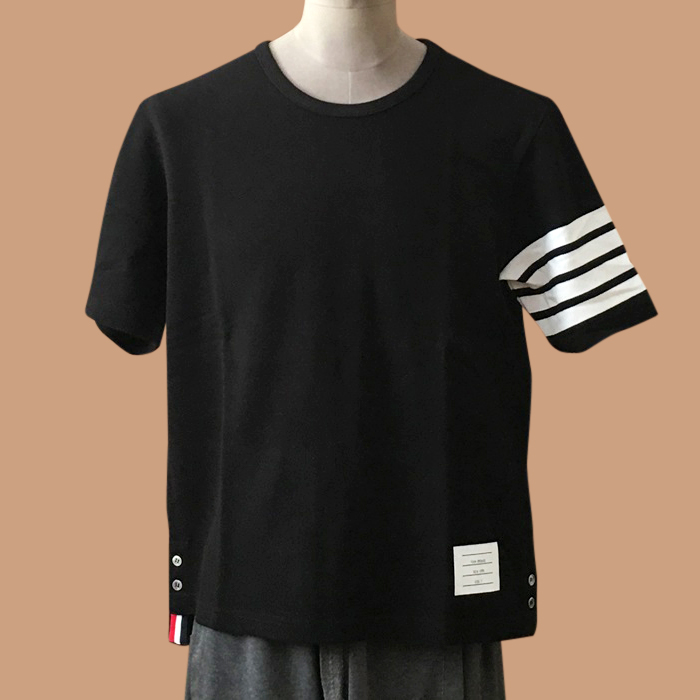  トムブラウンメンズ カジュアル 半袖Tシャツ Tho0848x.Sizeブラック