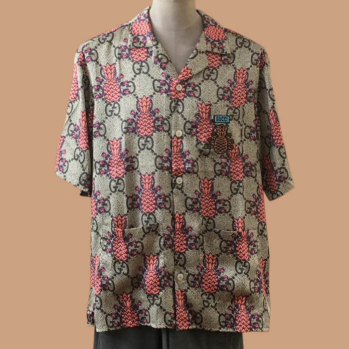  グッチ メンズ クルーネック ピンク 半袖Tシャツ - Pink  - guc04680x