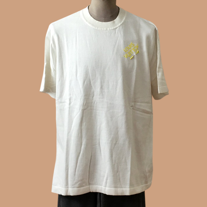  ルイヴィトン メンズ ホワイト クルーネック 半袖Tシャツ - White  - lou04162x