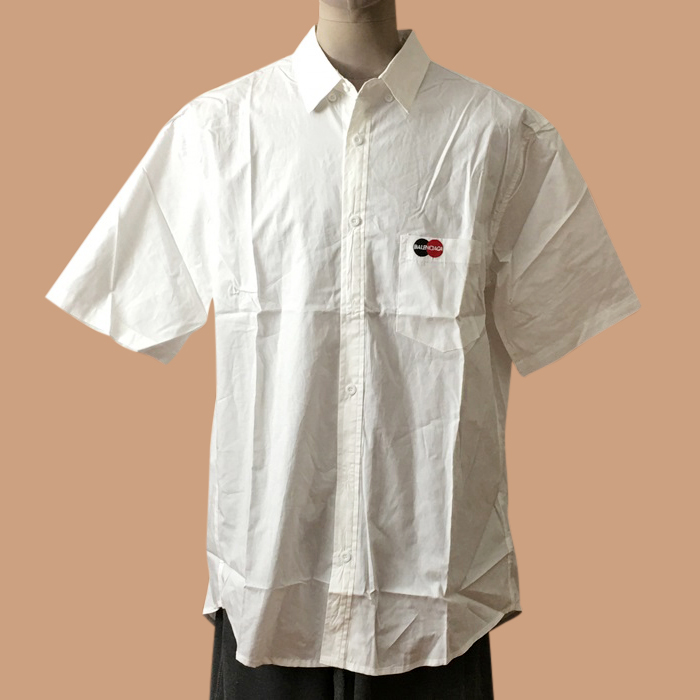  バレンシアガメンズ LOGO コットン 半袖 シャツ Bal0677xホワイト