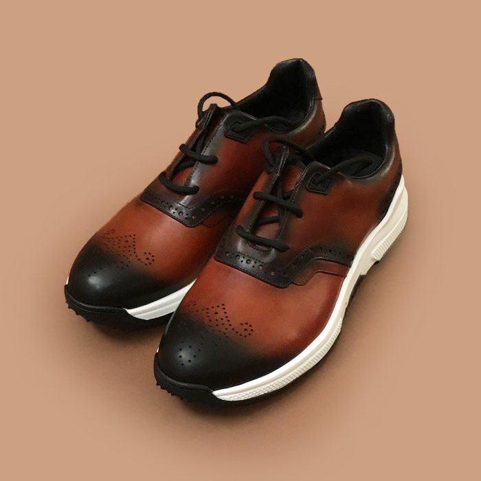  ベルルッティメンズレザーランニングシューズ,BERTS0117, ブラウン