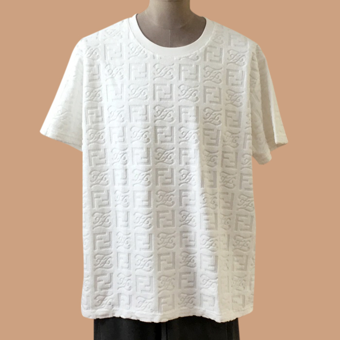  フェンディ メンズ クルーネック ホワイト 半袖Tシャツ - White  - fen01154x