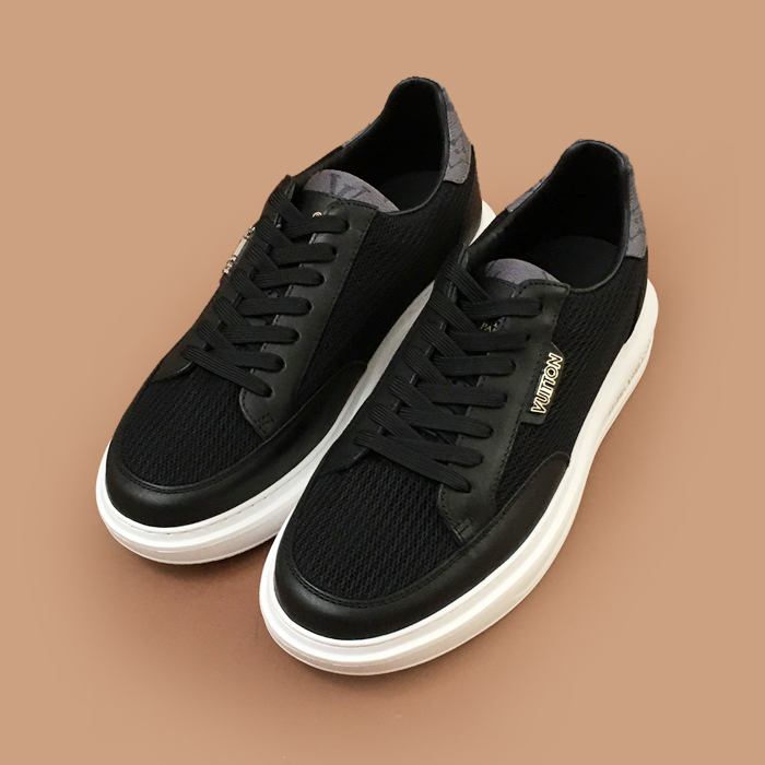  LOUS2181 - ルイヴィトンメンズレザースニーカーブラック
