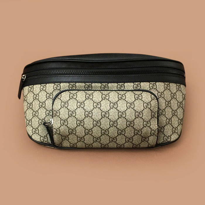  グッチメンズ GG シュプリーム ベルトバッグ,33cm,GUB1284,ブラック