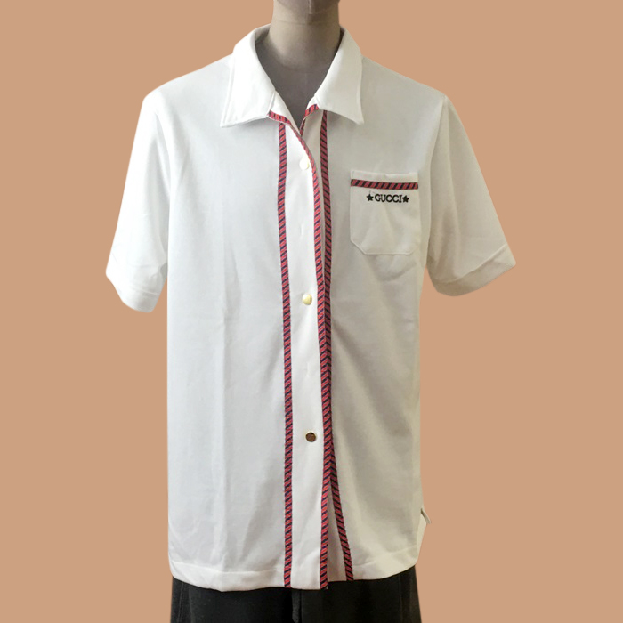  グッチ メンズ クルーネック ホワイト 半袖Tシャツ - White  - guc04702x