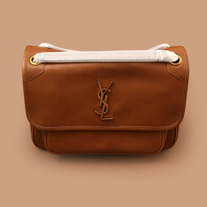  サンローラン レディース ニキ ミディアム チェーン ショルダーバッグ 498894, SLB0259,28CM,ブラウン