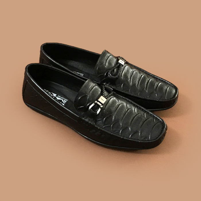  フェラガモメンズ レザーローファー FGMS0135,ブラック