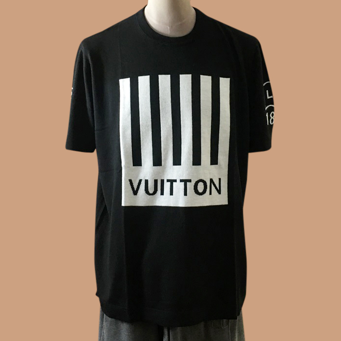  ルイヴィトン メンズ ブラック クルーネック 半袖Tシャツ -  - lou04196x