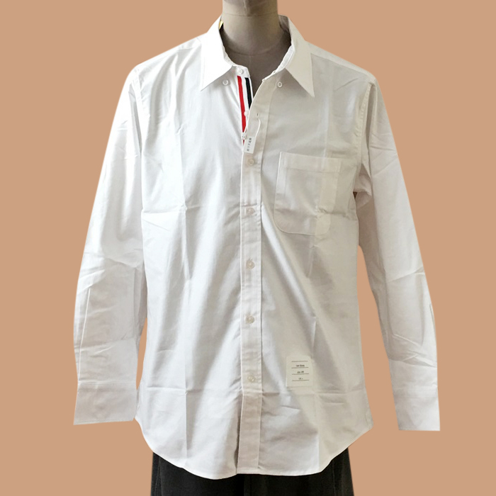  トムブラウンメンズ ストラップ コットン シャツ Thom01055x.ホワイト