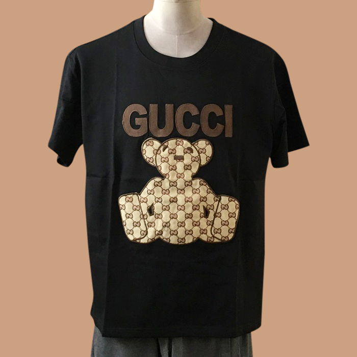  グッチ メンズ クルーネック ブラック 半袖Tシャツ -  - guc04766x